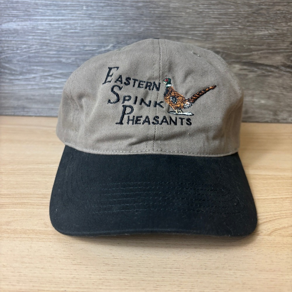 Eastern Spink Pheasants Hat Cap Strap Back Brown Hunting Adjustable